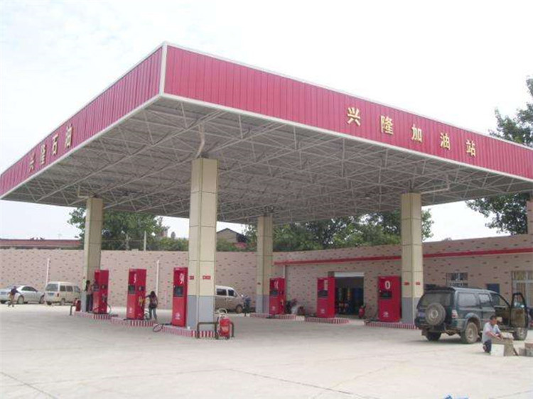 日照加油站钢结构网架案例9